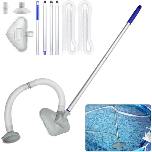 Pool Bodenreiniger,Manuelle Poolsauger mit Teleskopstange & Bürste & 3.1m Schlauch,Umlaufwasserauslass Pool Bodensauger Poolreiniger,Pool Staubsauger Sauger Boden,für Feine Algen,Feinen Sand,Staub Pool Bodenreiniger,Manuelle Poolsauger mit Teleskopstange & Bürste & 3.1m Schlauch,Umlaufwasserauslass Pool Bodensauger Poolreiniger,Pool Staubsauger Sauger Boden,für Feine Algen,Feinen Sand,Staub von Kashyke