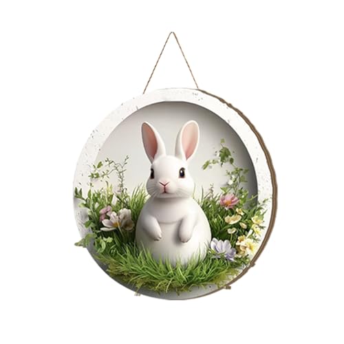 Türschild Ostern Haustür Osterkranz Türkranz Ostern Frühling Oster Außen Innen Türdeko zum Aufhängen Osterdeko Fenster Hängend Osterschmuck Holz Osterhase Deko Modern Frühlingsdeko Draussen (#04) von Kashyke