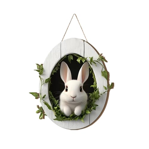 Türschild Ostern Haustür Osterkranz Türkranz Ostern Frühling Oster Außen Innen Türdeko zum Aufhängen Osterdeko Fenster Hängend Osterschmuck Holz Osterhase Deko Modern Frühlingsdeko Draussen (#02) von Kashyke