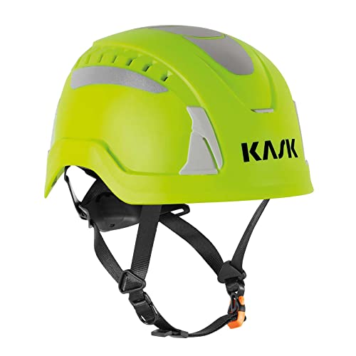 KASK Schutzhelm Primero Air Hi-Viz, Bauhelm, Arbeitshelm, Drehrad, 14 Belüftungskanäle,reflektierend, nach EN397 und EN50365, Farbe:gelb Fluo von Kask