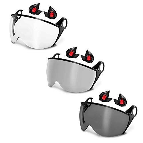KASK Visier Zen für Schutzhelme Zenith + 2x Visieradapter - Gesichtsschutz - Zubehör - Visier aus Polycarbonat, Farbe:silber von Kask