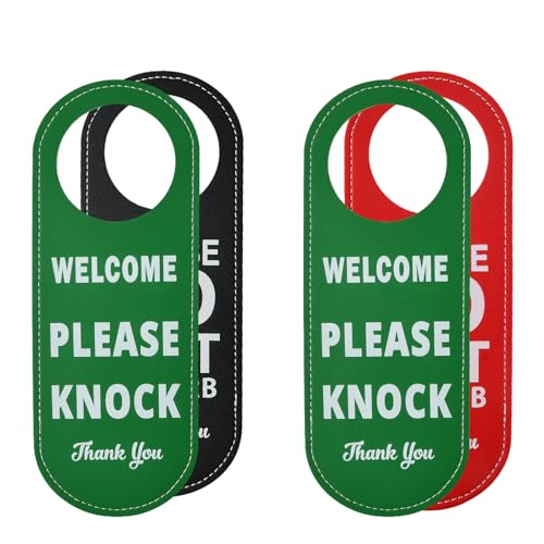 2 Stück Bitte klopfen Schild Nicht Stören Türschild aus Leder, Beidseitig Bedruckt Türanhänger Do Not Disturb Sign, Please Knock Door Hanger Sign für Zimmer Einrichtung oder Türschild im Büro 2 Stück Bitte klopfen Schild Nicht Stören Türschild aus Leder, Beidseitig Bedruckt Türanhänger Do Not Disturb Sign, Please Knock Door Hanger Sign für Zimmer Einrichtung oder Türschild im Büro von Kaslaider
