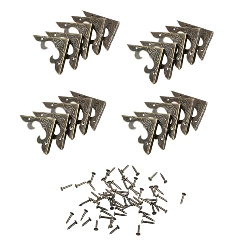 20 Stück Antike Möbel-Ecken Kantenschutz, Retro Box Eckenschutz mit 40 Schrauben, Vintage Metallecken Bronze Eckenschutz für Möbel, Schmuckbox, Geschenkbox, Schrank 20 Stück Antike Möbel-Ecken Kantenschutz, Retro Box Eckenschutz mit 40 Schrauben, Vintage Metallecken Bronze Eckenschutz für Möbel, Schmuckbox, Geschenkbox, Schrank von Kaslaider