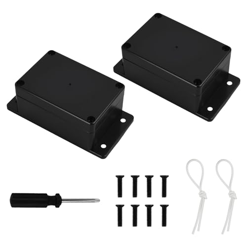2Pcs Anschlussdose IP65 Wasserdicht, ABS Abzweigdose Schwarz 100 * 68 * 50mm, Projekt Box Elektronik Gehäuse Kunststoff, Abzweigkasten Aufputz Verteilerdose, Anschlusskasten, Aufputzdose von Kaslaider