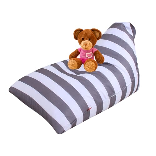 Sitzsack-Stuhlbezug, Bean Bag Sitzsack ohne Füllung für Kinder, Extra Groß Sitzsäcke Stühle Sofa-Sitz für Kinder Jugendliche und Erwachsene, Füllung Nicht im Lieferumfang Enthalten (Grauweiß) von Kaslaider