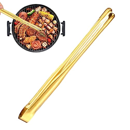 24 CM Edelstahl Zuckerzange - Eiszange/Zucker/Servierzange - Küchenzange - Gebäckzange - Candybar Zangen Gold | Für Hochzeit Par Bar Büfett Grill Picknick, Gold von Kasmole