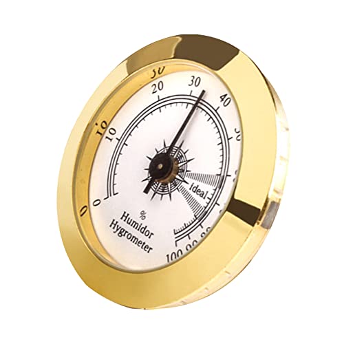 Kasmole 5 Messing-Analog-Hygrometer - Goldrunder Hygrometer für Zigarren-Humidor | Präzisions-Hygrometer mit rundem, einstellbarem Punkt für Zigarren, Humidore, Gitarre, Violine, Zigarrenkiste von Kasmole