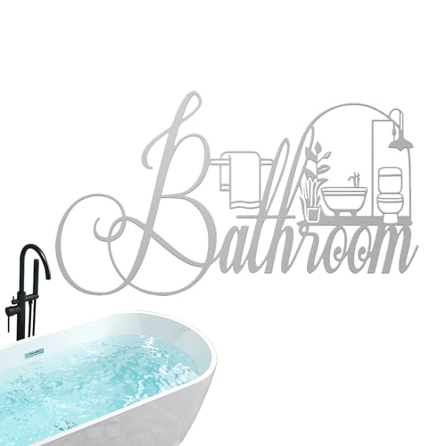 Badezimmer Metallschilder | Bad Wandschild Metall Wort Schild | Dekorative Wanddeko Für Bauernhaus Wohnung Hotel Studentenzimmer Badezimmer Metallschilder | Bad Wandschild Metall Wort Schild | Dekorative Wanddeko Für Bauernhaus Wohnung Hotel Studentenzimmer von Kasmole