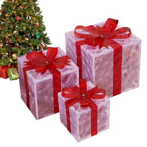 Christmas Beleuchtete Geschenkboxen, Weihnachtsdeko Mit Licht Für Innen Und Außen, 3 Teile Winterliche Festtagsdekoration Batteriebetrieben Für Innenbereich Und Außenbereich Für Erwachsene Christmas Beleuchtete Geschenkboxen, Weihnachtsdeko Mit Licht Für Innen Und Außen, 3 Teile Winterliche Festtagsdekoration Batteriebetrieben Für Innenbereich Und Außenbereich Für Erwachsene von Kasmole