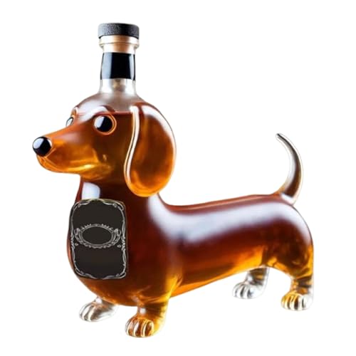 Dekanter für Alkohol | Glaskaraffe in Form eines Dackels in Hundeform, Weindekanter für Esszimmer und Bar zu Hause von Kasmole