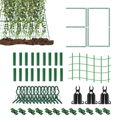 Gitter für Kletterpflanzen im Freien, Gurkenschleuder für erhöhtes Bett - Eine gerahmte Erzgitter -Metallkletterpflanze unterstützt | Hoher Gartenrahmen mit Schnallen zum Anbau von von Kasmole