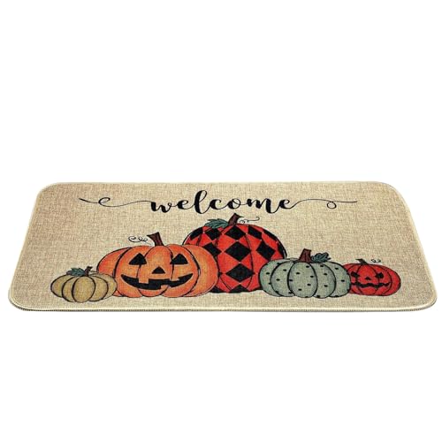 Halloween Türvorleger - Kürbis Motiv Hausvorleger,48x76 cm Erntedank Bodenmatte Herbst Eingangsmatte Halloween Türdekoration Halloween Türvorleger - Kürbis Motiv Hausvorleger,48x76 cm Erntedank Bodenmatte Herbst Eingangsmatte Halloween Türdekoration von Kasmole