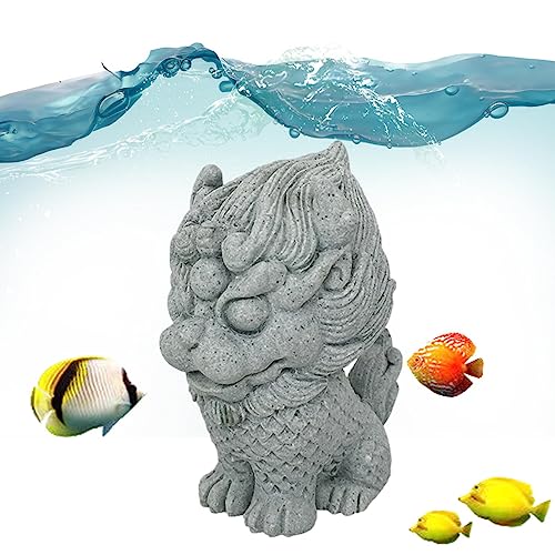 Kasmole Asiatische Aquariumdekorationen - Aquariumdekorationen Asiatische Zen-Statue,Kirin-Mönch-Drachen-Schildkröten-Form-Figuren für Aquarium, Garten, Aquarium, Zuhause, Glasbehälter, Auto von Kasmole