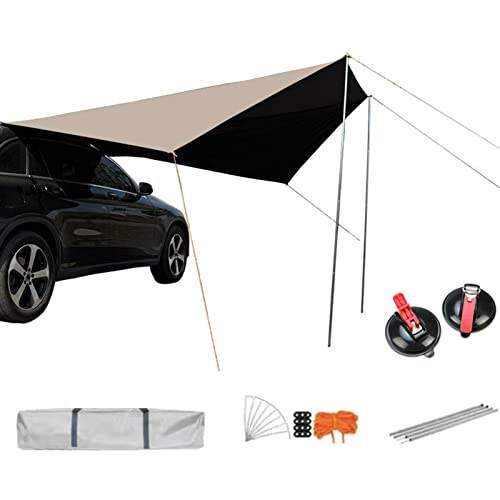 Kasmole Auto Markise - wasserdichte Automarkise Sonnenschutz - Geeignet für Camping-Reisen im Freien, tragbares wasserdichtes Dachzelt, Schrägheck-Überdachung für SUV-Minivan von Kasmole