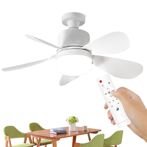 Kasmole Deckenventilator Mit Licht | Leiser Ventilator Mit Licht | Praktisches Abnehmbares Kühlgerät Für Wohnzimmer Schlafzimmer Küche Flur Innenbereich von Kasmole