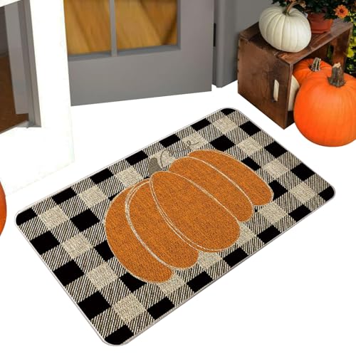 Kasmole Halloween Fußmatte,Kürbis Fußmatte - 48x76 cm Erntedank Bodenmatte Herbst Eingangsmatte Halloween Türdekoration Kasmole Halloween Fußmatte,Kürbis Fußmatte - 48x76 cm Erntedank Bodenmatte Herbst Eingangsmatte Halloween Türdekoration von Kasmole