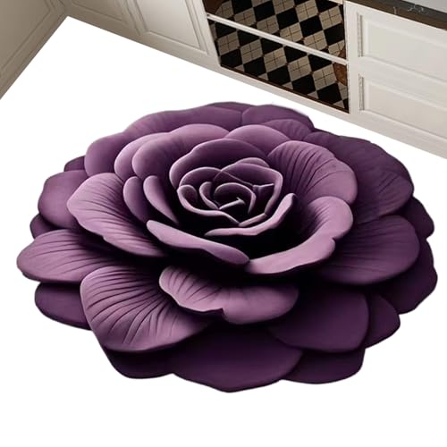 Kasmole Kieselgur Badematte - Kieselgur Fußmatte | Schnelltrocknend Waschbar 40x40cm Schöne Fußmatte Mit Blumenmuster von Kasmole