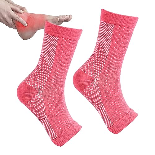Kasmole Neuropathie-Socken für Damen | Offene Kompressionsstrümpfe gegen Schwellungen | Knöchel-Ärmel-Socken, Fuß-Kompressions-Ärmel zum Laufen von Kasmole