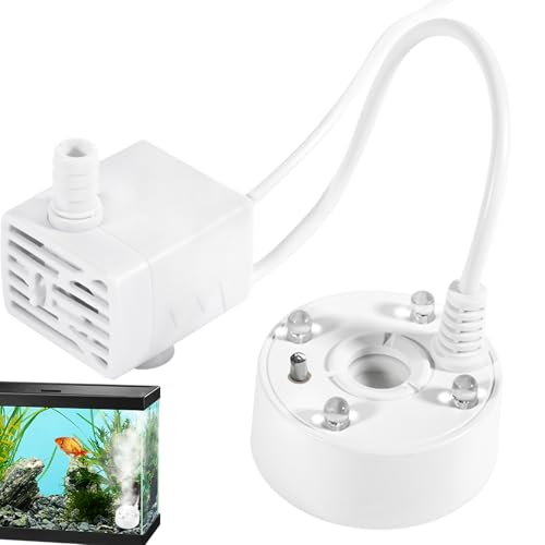 Kasmole Ultraschall-Nebelmacher, Aquarium-Nebelmacher - Zerstäuber Nebelmaschine Nebelmaschine | Luftbefeuchter Ultraschall-Nebelgerät, Mister Fogger mit LED-Leuchten, Fog Mister Pond von Kasmole