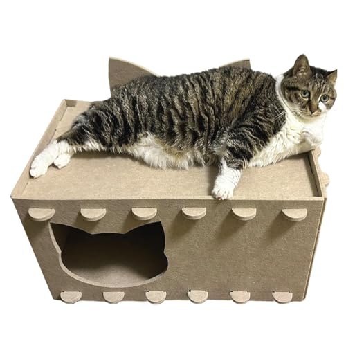 Katzenhaus für Innenbereich - Kätzchen Filz Höhlenbett,Abnehmbares Filz Katzen Nest Und Kratzhaus Für Innen Außen Camping Und Zuhause von Kasmole