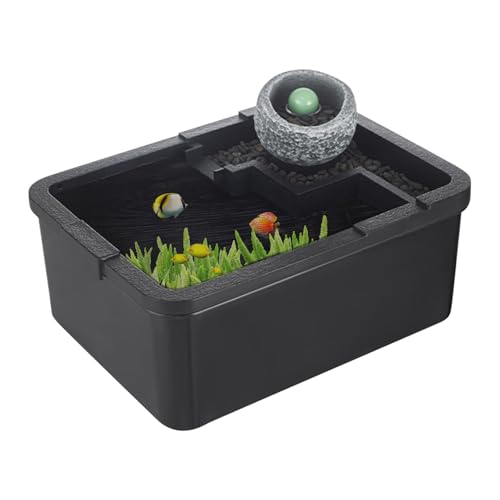 Kleines Aquarium mit integriertem Filter und Beleuchtung – Tischdekoration mit Aquarium, Hydroponik-System mit USB-Pumpe für Kampffische, und Quallen von Kasmole