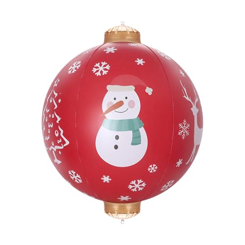 Riesige aufblasbare Weihnachtskugeln, 60 cm große PVC-Weihnachtskugel, aufblasbare Weihnachtsdekoration für drinnen und draußen, Garten, Rasen, Hof, von Kasmole