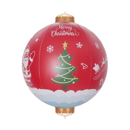 Riesige aufblasbare Weihnachtskugeln, 60 cm große PVC-Weihnachtskugel, aufblasbare Weihnachtsdekoration für drinnen und draußen, Garten, Rasen, Hof, von Kasmole
