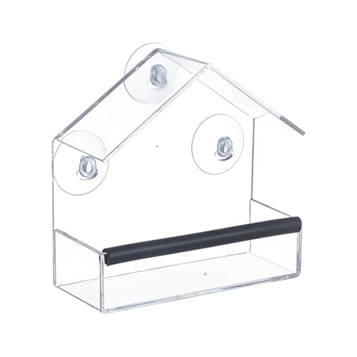 Vogelfutterstation für Fenster | am Fenster befestigtes Vogelfutterhaus zum Beobachten von Wildvögeln | aus Acryl für Gartendekoration, zieht Spatzen an, Meisen, ideal für Vogelfutterstation für Fenster | am Fenster befestigtes Vogelfutterhaus zum Beobachten von Wildvögeln | aus Acryl für Gartendekoration, zieht Spatzen an, Meisen, ideal für von Kasmole