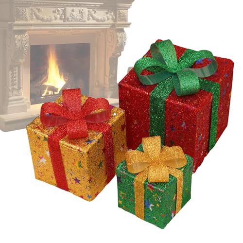 Weihnachtliche Beleuchtete Box, Weihnachtsdekoration Mit LED Licht Für Innen Und Außen, 3er Set Batteriebetriebene Winterfest Deko Für Balkon Terrasse Wohnzimmer Schlafzimmer Weihnachtliche Beleuchtete Box, Weihnachtsdekoration Mit LED Licht Für Innen Und Außen, 3er Set Batteriebetriebene Winterfest Deko Für Balkon Terrasse Wohnzimmer Schlafzimmer von Kasmole