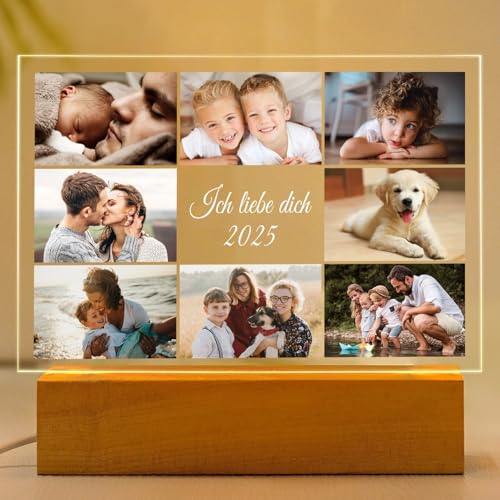 Kasofong Personalisierte Bilderrahmen mit Foto, Personalisierter Bilderrahmen mit Nachtlicht, Personalisierte Geschenke für Frauen, Männer, Familie, Freunde von Kasofong