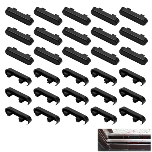 Kasoud Weep Hole Entwässerungsabdeckungen, Ersatz-Entwässerungskappen, Doppelverglasungsabdeckkappen, Fensterlüftungsabdeckung, PVC-Doppelverglasungskappen für PVC-Fenster (schwarz) von Kasoud