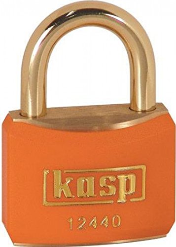KASP Vorhängeschloss, Messing, orange ummantelt, 40 mm, gleichschließend K12440ORAA1 gleichschließend von Kasp