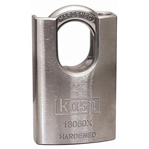 Kasp Stahlschloss, 60 mm mit Bügelschutz, K18060XD, Silber, Closed Shackle von C.K