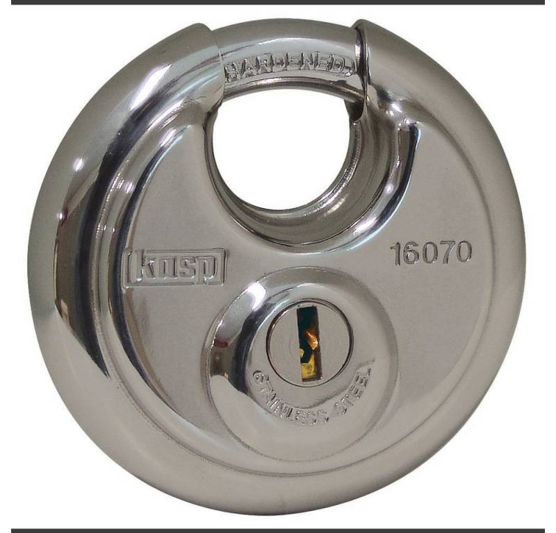 Kasp Vorhängeschloss Disc-Vorhängeschloss, 70 mm, runder Körper von Kasp