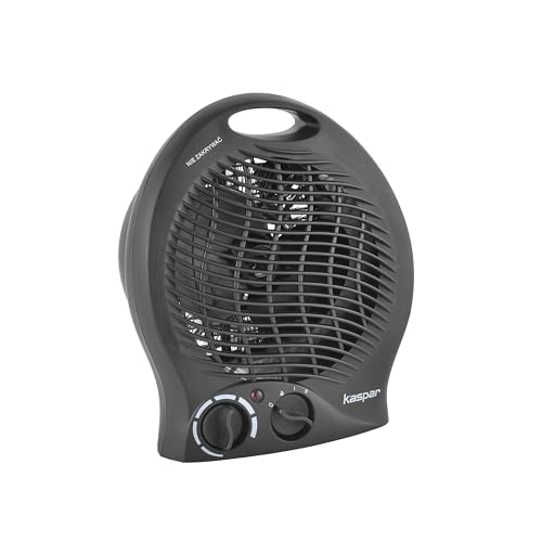 KASPAR Heizlüfter Klein Kompakt Thermoventilator Elektroheizer 1000 W 2000 W Mit Ventilatorfunktion Thermostat Überhitzungsschutz Elektroheizung 3 Heizstufen Kalt Warm Heiß Schwarz von Kaspar