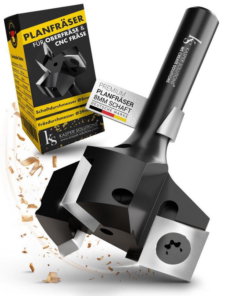 Kasper Solutions® Wendeplattenfräser Kasper Solutions® Profi Planfräser 8mm Schaft / 12mm Schaft, Profi Planfräser, Wendeschneidplatten ebenfalls erhältlich, Extrem langlebig von Kasper Solutions®