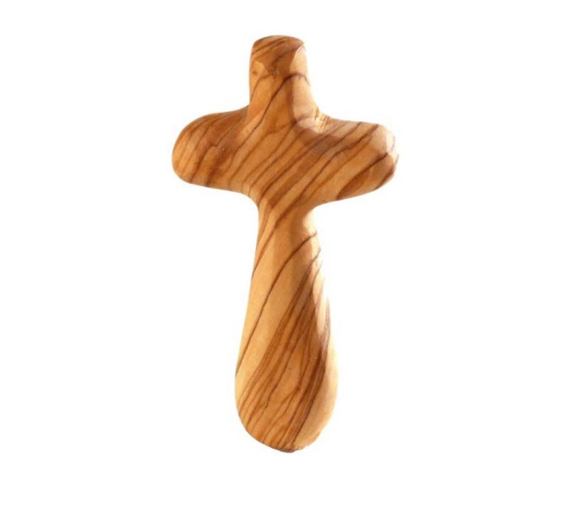 Kassis Dekoobjekt Kreuz aus Olivenholz, handgemacht, Handschmeichler, Holzdeko, umweltfreundlich, Naturprodukt, aus Bethlehem von Kassis