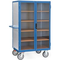 fetra® Kastenwagen mit Stahlblechwänden, transparenten Türen, 4 Zwischenböden, HxBxL 1.792 x 845 x 1.170 mm von fetra®