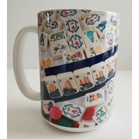 Mutter Natur Mahjong, Keramik Tasse 15Oz. Stil B von KatHartmanDesign