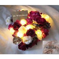 Grabgesteck Herz Personalisierbar Mit Gedenktafel Und Lichterkette von KatTheMythsWireland