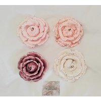 Rose Aus Stein Grabrose Handbemalt Mit Glitzer Ohne Stiel Grabdekoration von KatTheMythsWireland