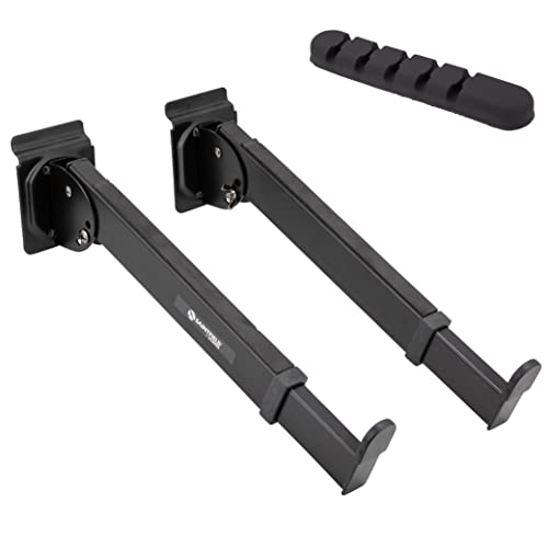 Saintfield Studios - Slatwall Tastaturarme - Paar - Schwarzes Metall - Verstellbar mit Schaumstoffpolsterung für Studio oder Zuhause - Komplett mit Silikon-Kabelclips von Katai