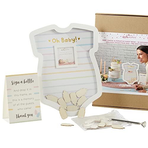 Kate Aspen 22130NA Onesie Shaped Baby Shower Schattenbox & Kinderzimmer Dekoration Alternatives Gästebuch, MDF, Einteiler von Kate Aspen