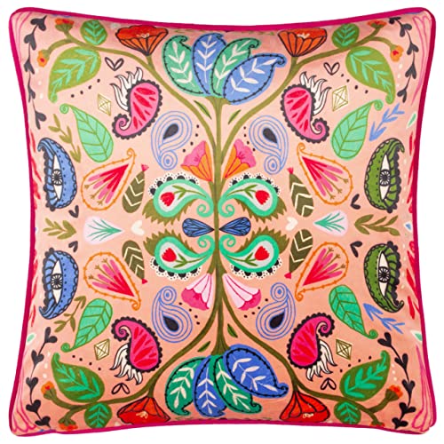 Kate Merritt Paisley blüht Florale Samt -Lace -Kissenbedeckung von Kate Merritt