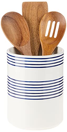 kate spade new york Charlotte Street Utensilienhalter mit 3 Utensilien, Weiß/Blau, 4 Stück kate spade new york Charlotte Street Utensilienhalter mit 3 Utensilien, Weiß/Blau, 4 Stück von Kate Spade New York
