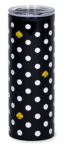 Kate Spade New York 16 Ounce Insulated Travel Mug, Black Double Wall Thermal Tumbler for Coffee/Tea, Polka Dots von kate spade new york