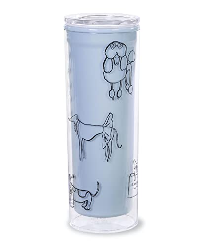 Kate Spade New York 16 Ounce Insulated Travel Mug, Blue Plastic Double Wall Tumbler, Thermal Cup for Coffee or Tea, Dog Party von Kate Spade New York