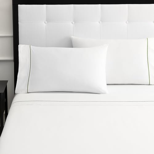 Kate Spade New York Dot King Bettlaken-Set, Fadenzahl 300 und 100% Baumwolle, 4-teiliges Bettwäscheset, maschinenwaschbar, Weiß und Grün Kate Spade New York Dot King Bettlaken-Set, Fadenzahl 300 und 100% Baumwolle, 4-teiliges Bettwäscheset, maschinenwaschbar, Weiß und Grün von Kate Spade New York