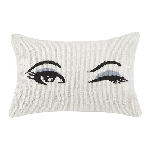 kate spade new york Wink Dekoratives Kissen, 35,6 x 50,8 cm, für Bett oder Sofa, strukturierter Bezug aus Baumwolle und Polyester-Mischgewebe, Weiß von Kate Spade New York