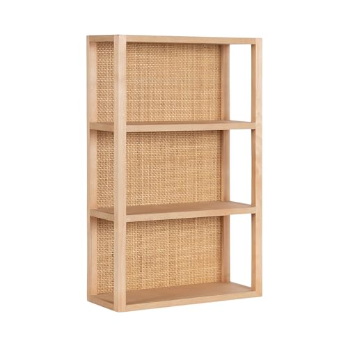 Kate and Laurel ORI Wandregal Holz Boho Dreistöckig 19x8x30 Natur Rattan Modernes kleines Bücherregal mit drei Etagen zur Verwendung als Wohnzimmerdisplay oder über der Toilette Aufbewahrung Kate and Laurel ORI Wandregal Holz Boho Dreistöckig 19x8x30 Natur Rattan Modernes kleines Bücherregal mit drei Etagen zur Verwendung als Wohnzimmerdisplay oder über der Toilette Aufbewahrung von Kate and Laurel